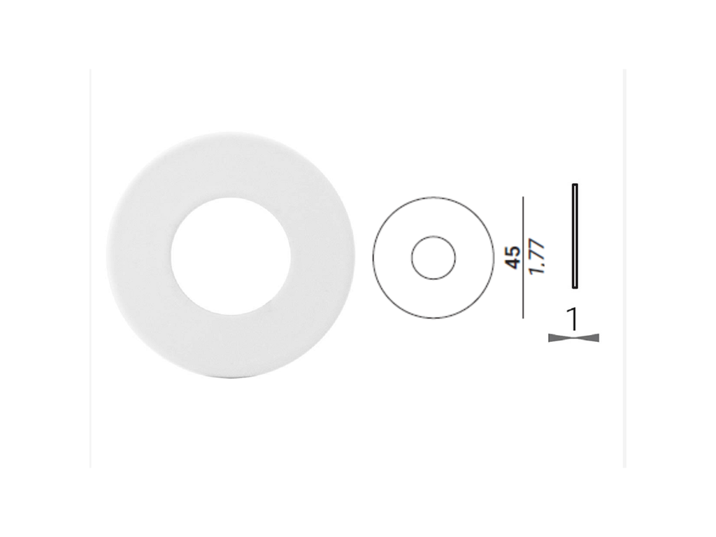 Rondella per Maniglia Collezione Nuda d.Ø 45mm 49-Bianco Monviso | Verum Italy - immagine 1